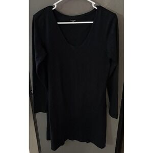 Horny Toad V Neck‎ Dress Women's Medium Black Organic Long Sleeve Outdoor